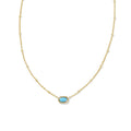 Kendra Scott Mini Elisa Satellite Short Pendant Necklace Gold Turquoise Magnesite