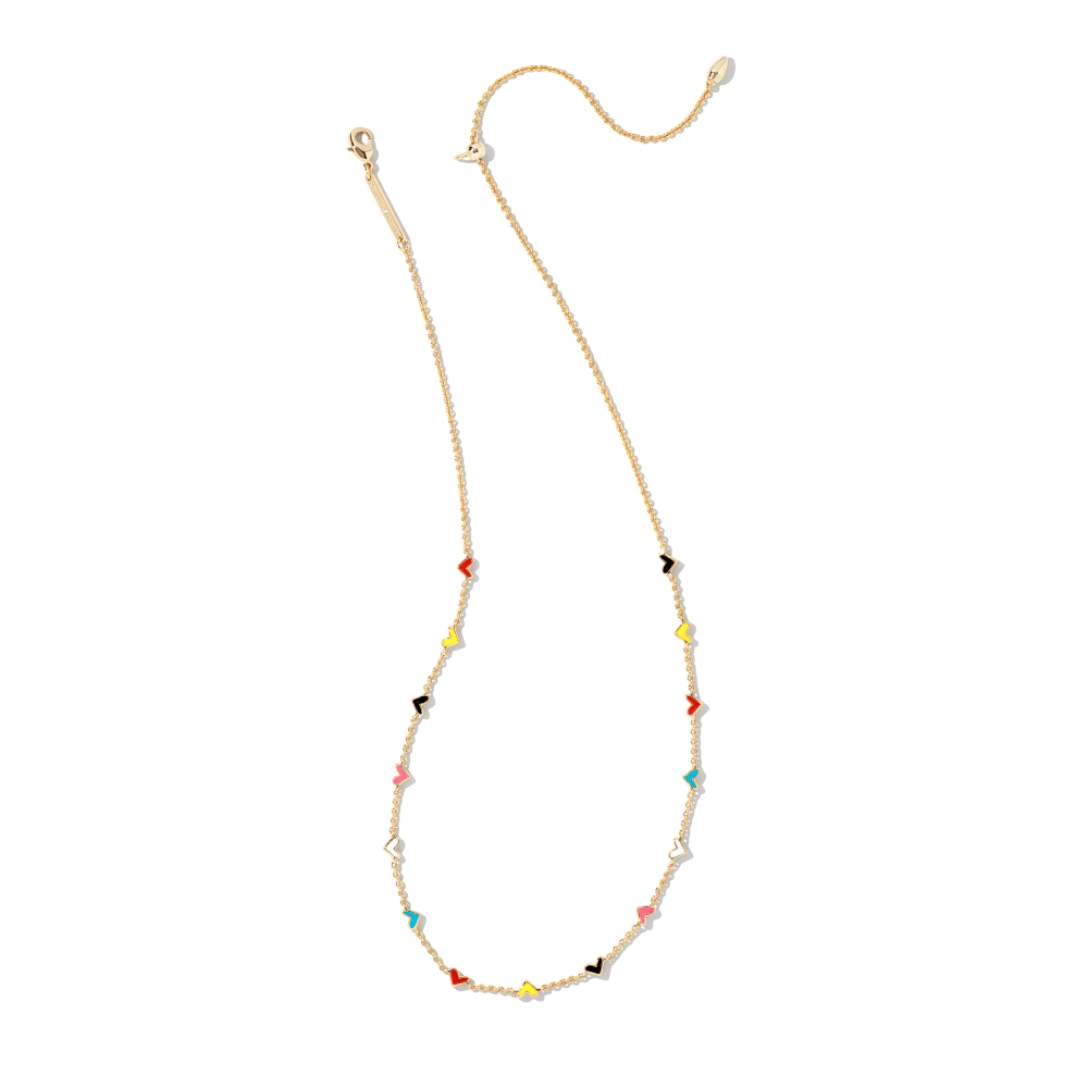 NEW Kendra Scott Gold Multi Mix Enamel Haven Heart Strand Necklace | Strand  necklace, Jewelry pouch, Necklace
