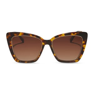 Diff Eyewear Becky IV Cream Tortoise with Pink Mirror Lens