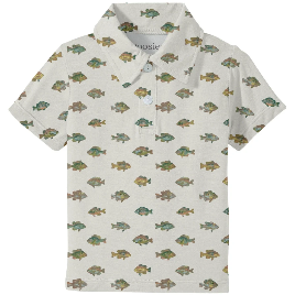 Short Sleeve Polo Shirt, Lake Fish