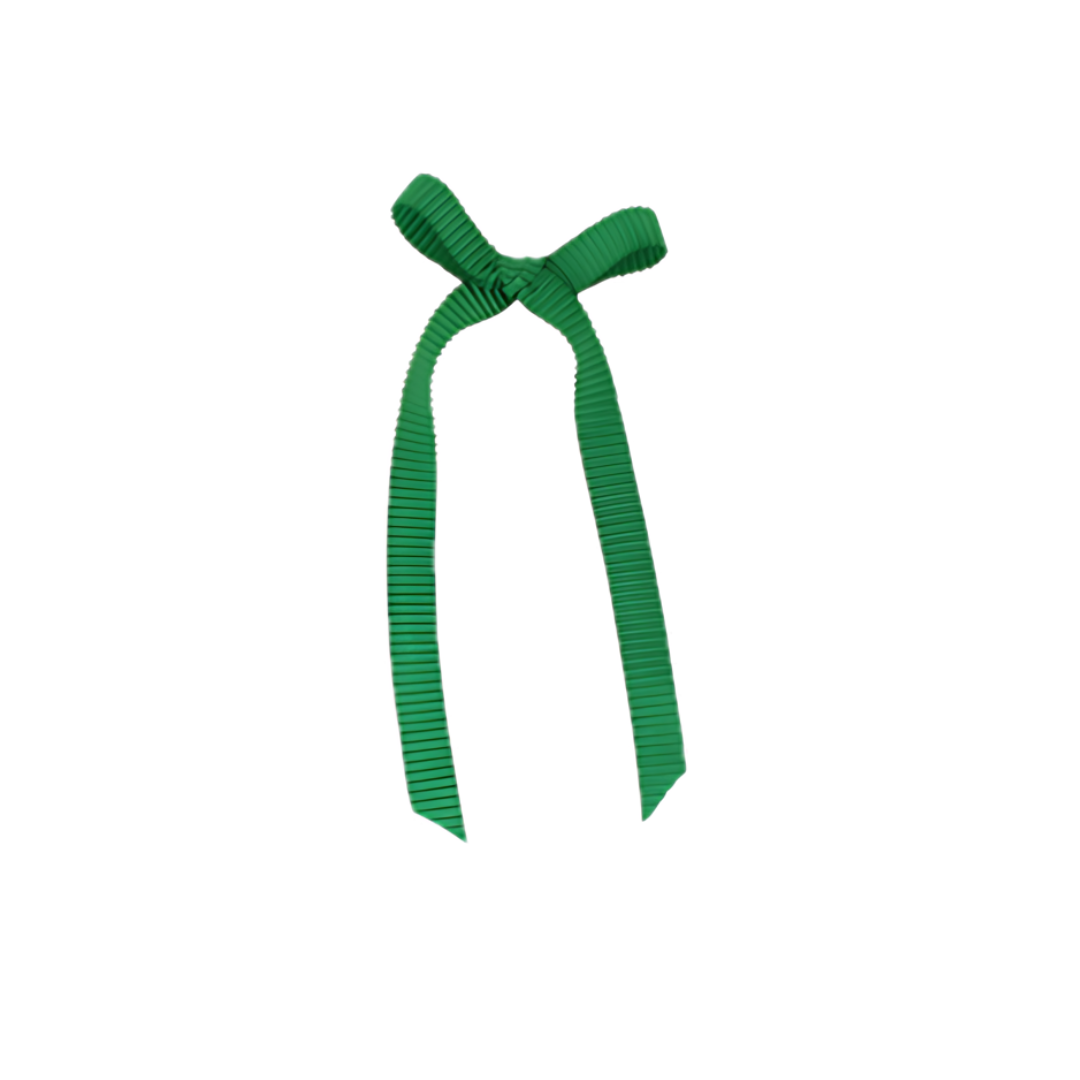 Pleated Long Tail Satin Bow