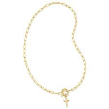 Cross Link and Chain Necklace