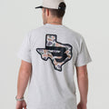 Burlebo Adult Short Sleeve Tee - Texas Camo Flying B - Heather Ash Grey