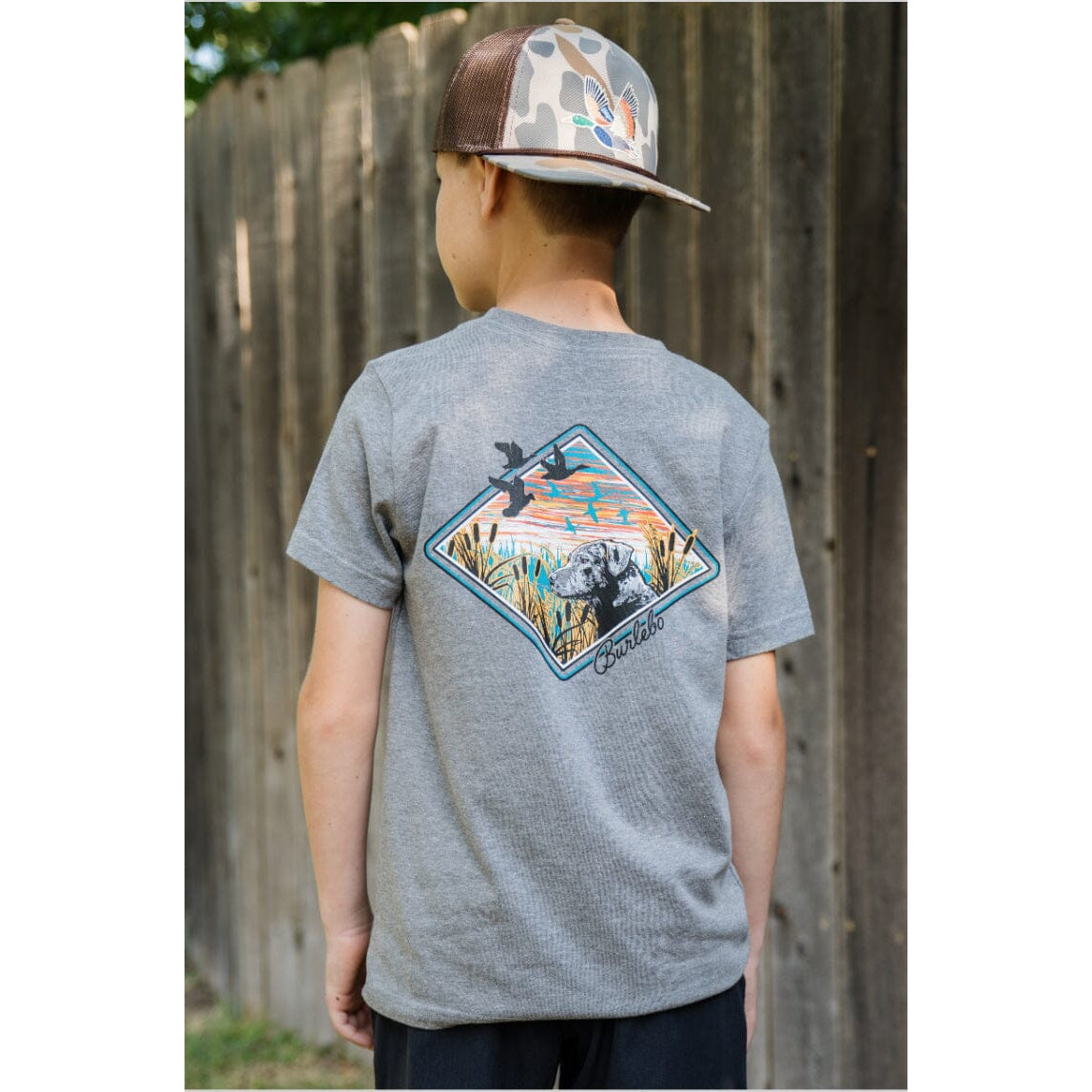 Burlebo Youth Short Sleeve Tee Diamond Dog Tee | Dark Heather Grey