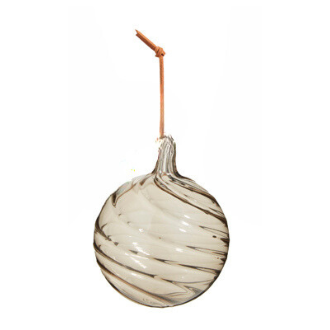 Taupe Blown Glass Ball Ornament