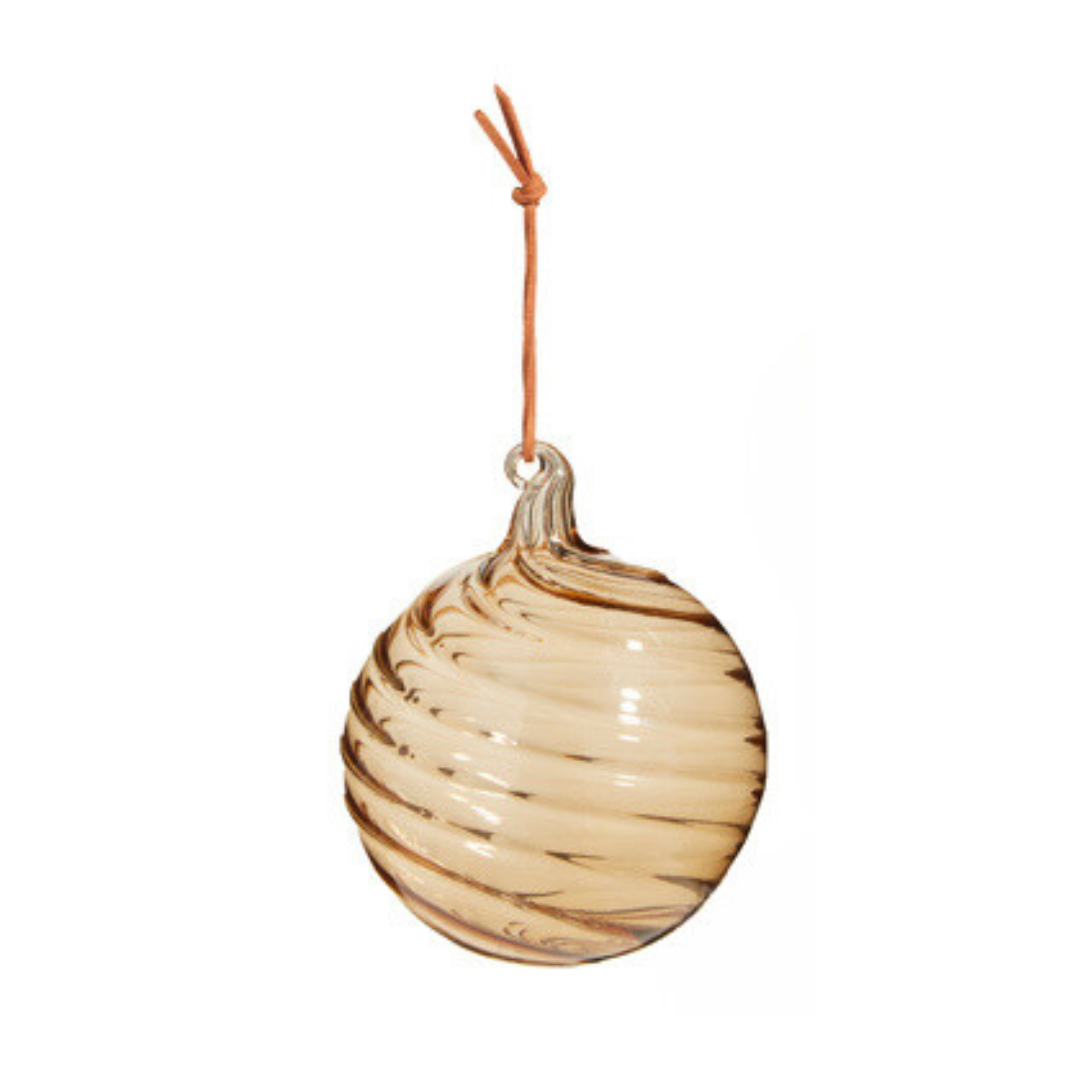 Taupe Blown Glass Ball Ornament