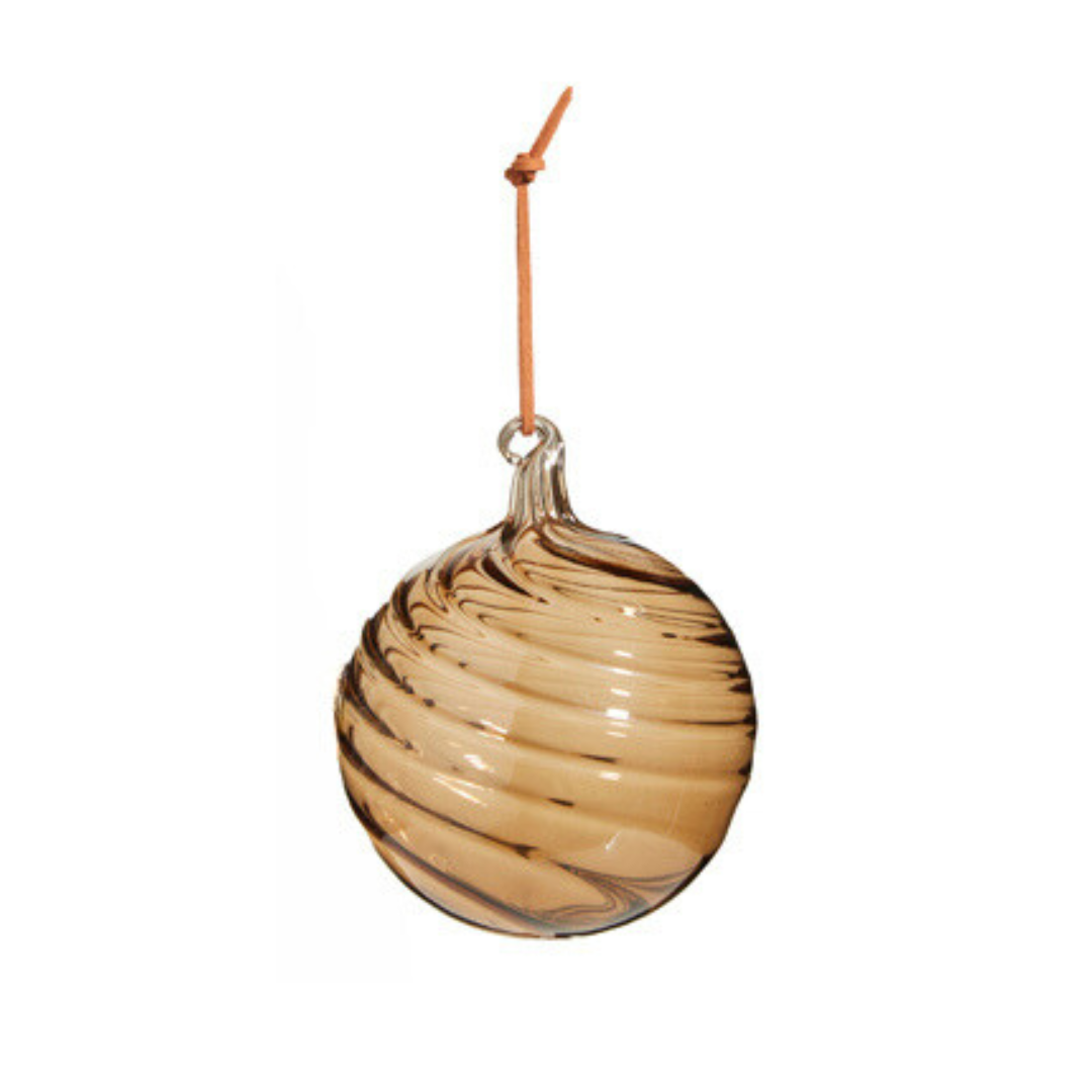 Taupe Blown Glass Ball Ornament