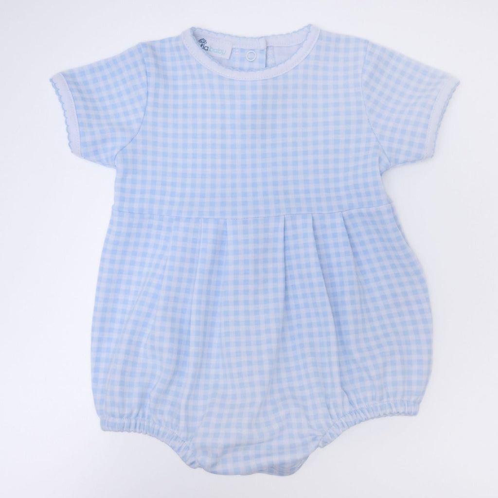 Mini Checks Light Blue S/S Boy Bubble