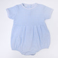 Mini Checks Light Blue S/S Boy Bubble