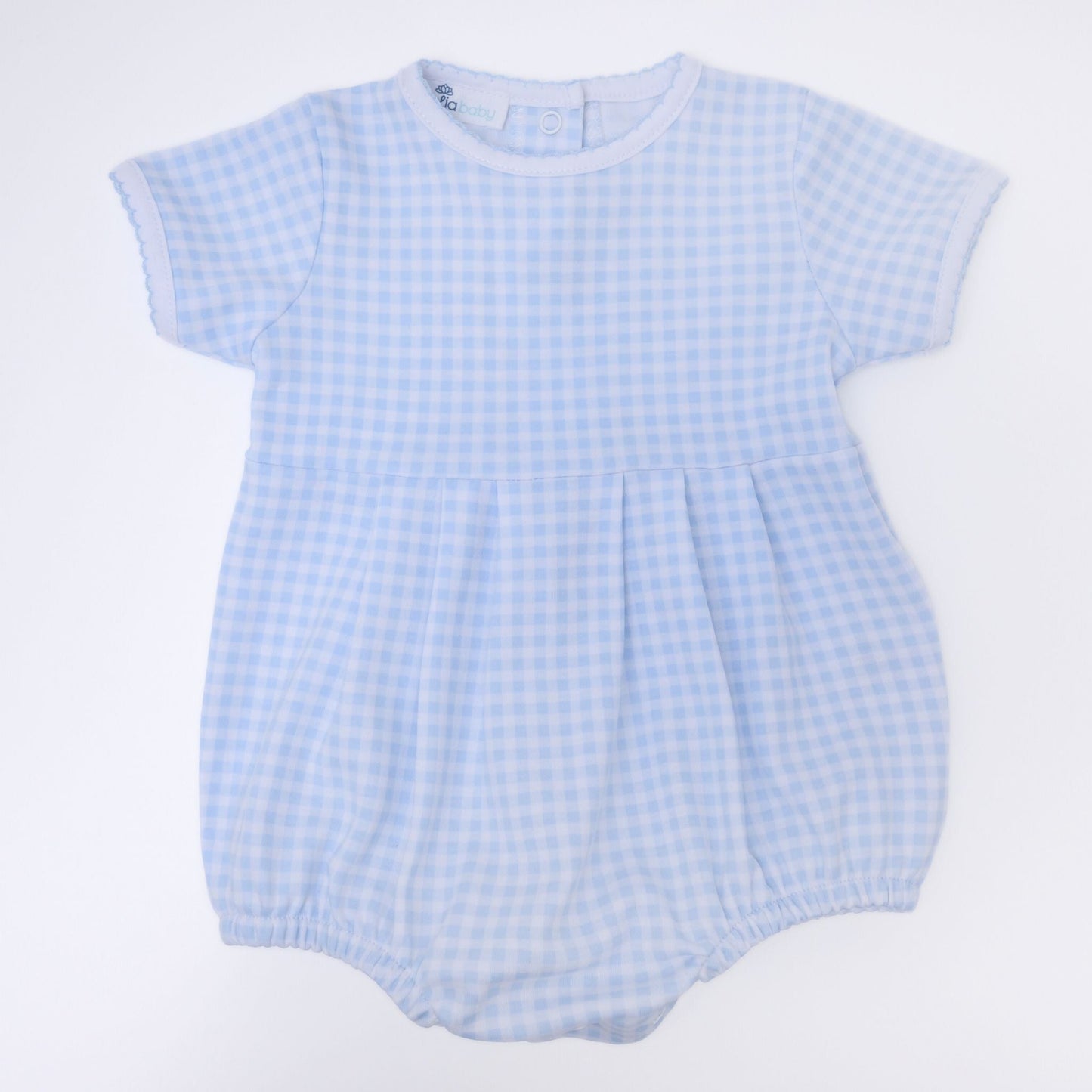 Mini Checks Light Blue S/S Boy Bubble