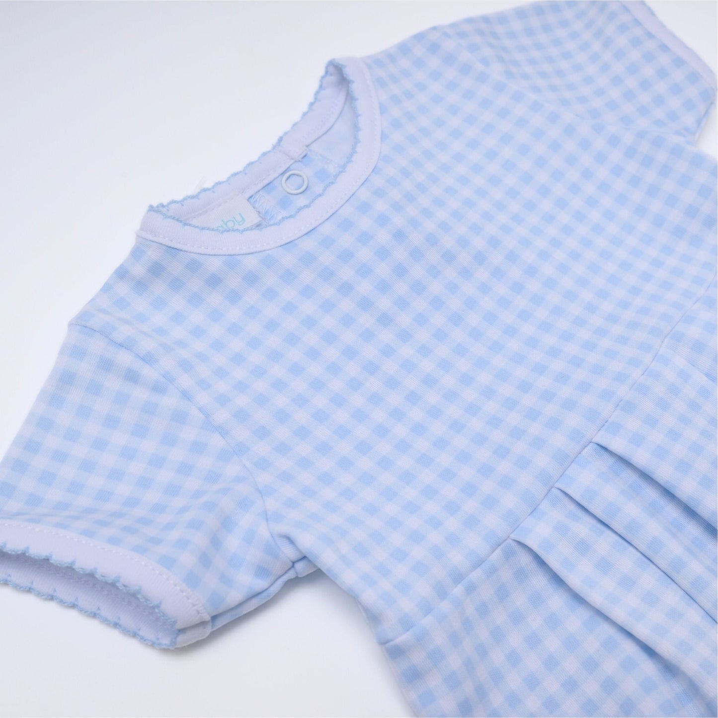 Mini Checks Light Blue S/S Boy Bubble