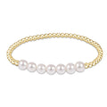 enewton classic gold beaded bliss 3mm bead bracelet, 6mm pearl
