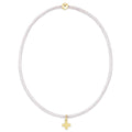 enewton hope classic silky white bracelet - signature cross small gold charm