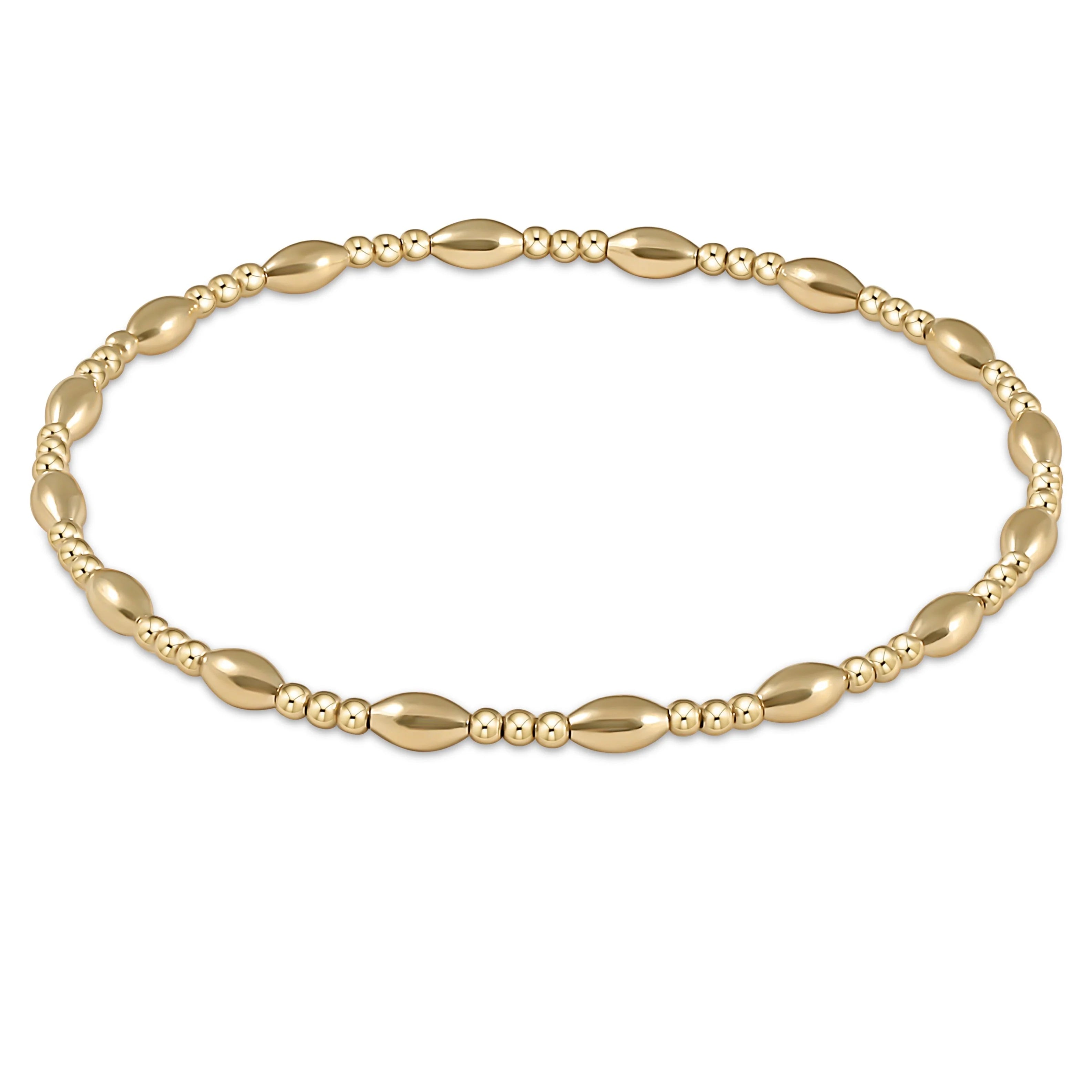 harmony sincerity pattern 2mm bead bracelet gold