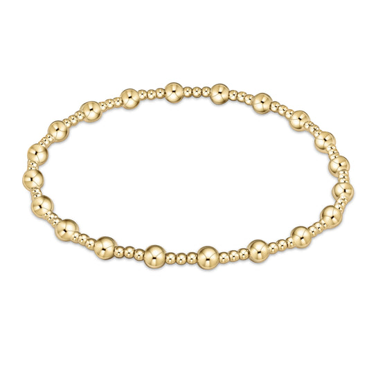 Classic Sincerity Pattern 4MM Bead Bracelet - Gold