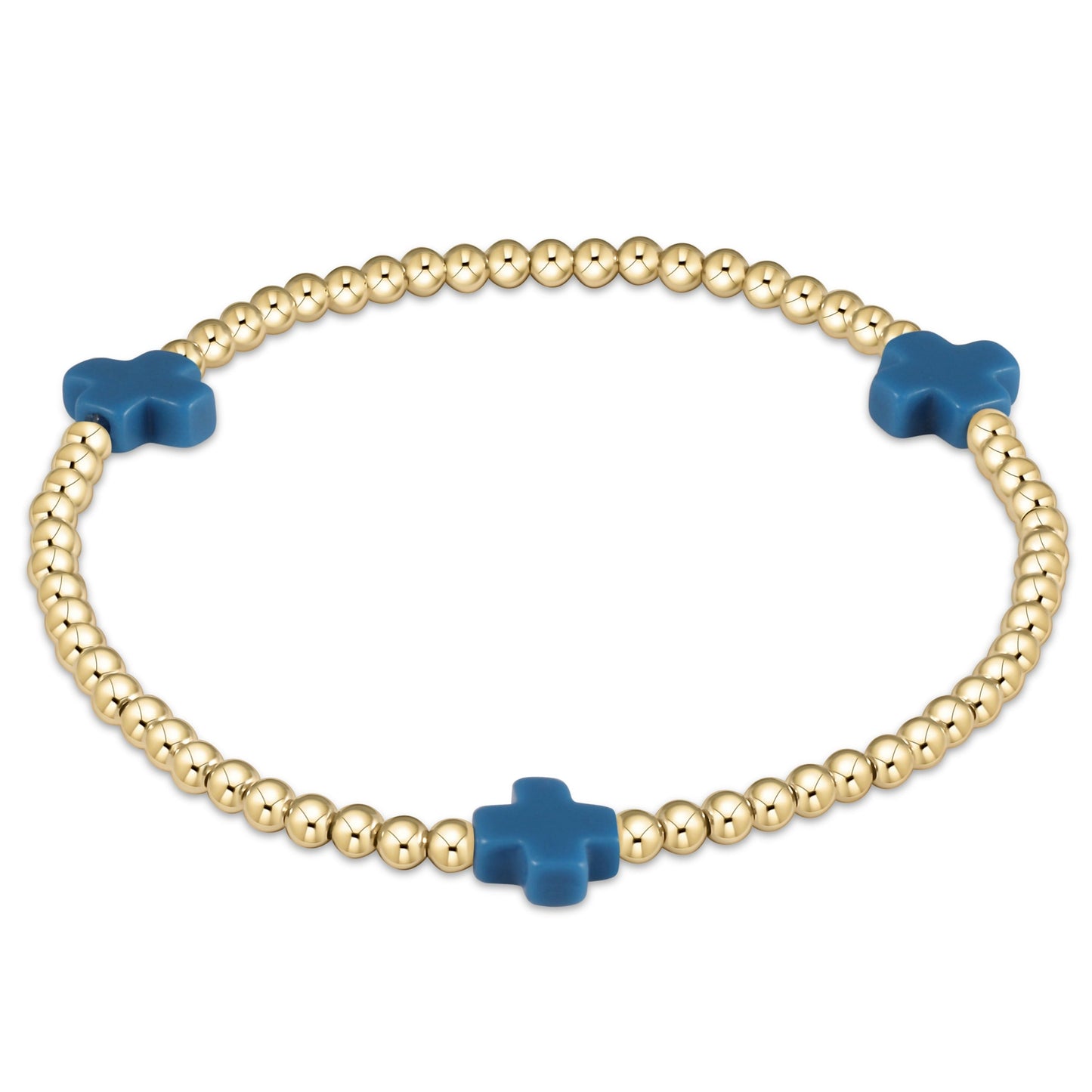 Signature Cross Gold Pattern 3MM Bead Bracelet