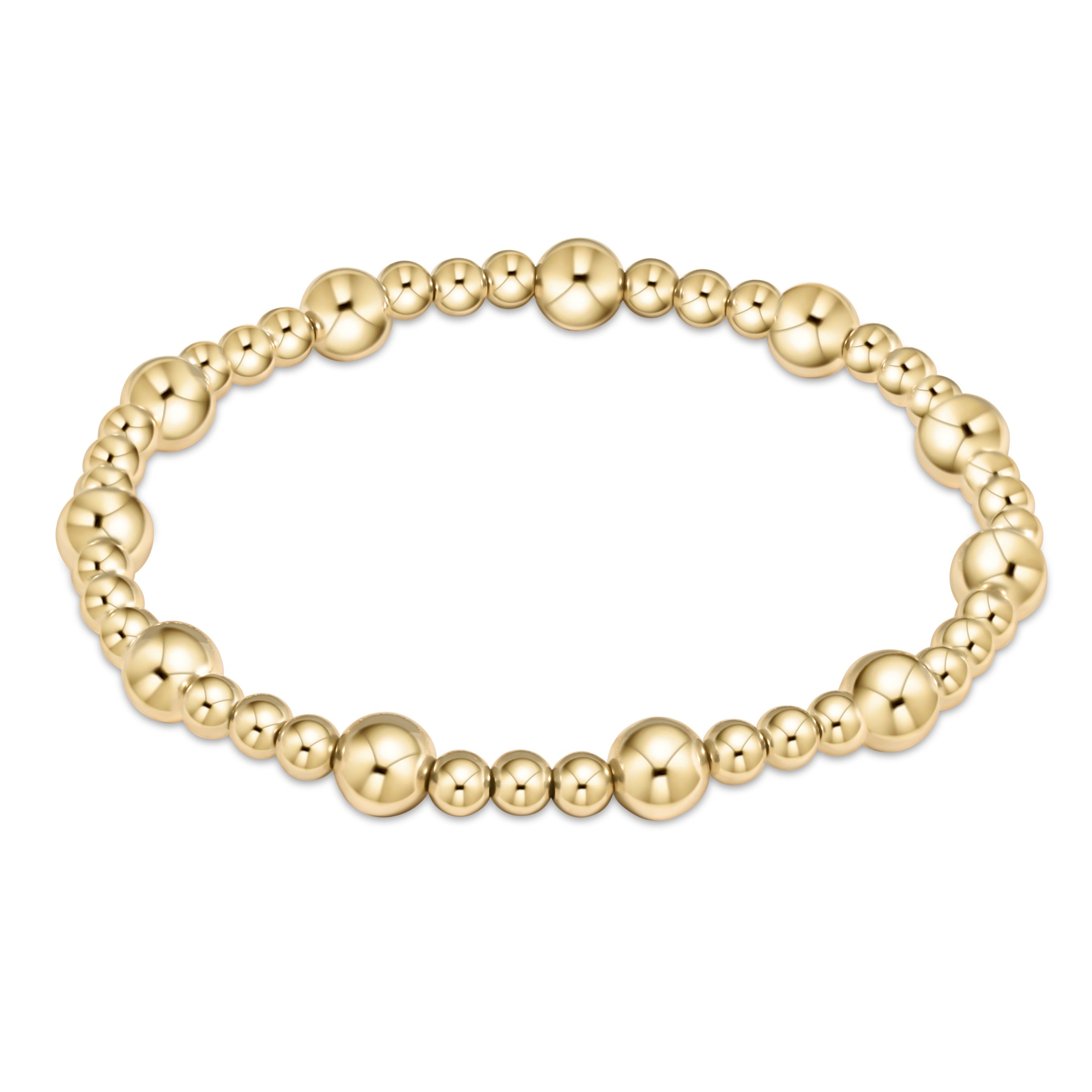 enewton classic sincerity pattern 6mm bead bracelet, gold