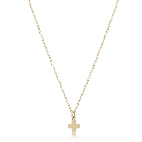 enewton   16in necklace gold, signature cross small gold charm