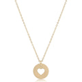 enewton   16in necklace gold, love gold disc
