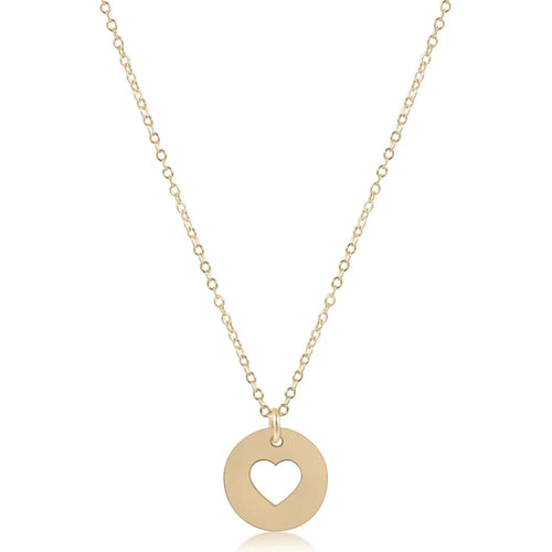 enewton   16in necklace gold, love gold disc