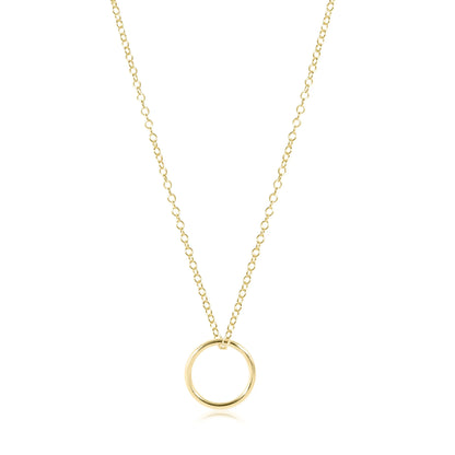 16 Necklace Gold, Halo Gold Charm