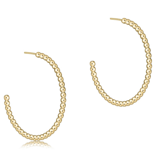 enewton beaded classic 1.25 post hoop, 2mm gold