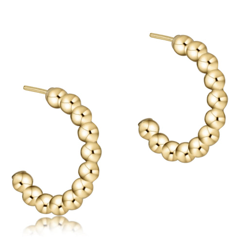 enewton beaded classic 1 post hoop, 3mm gold