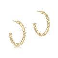 enewton beaded classic 1 post hoop, 2mm gold