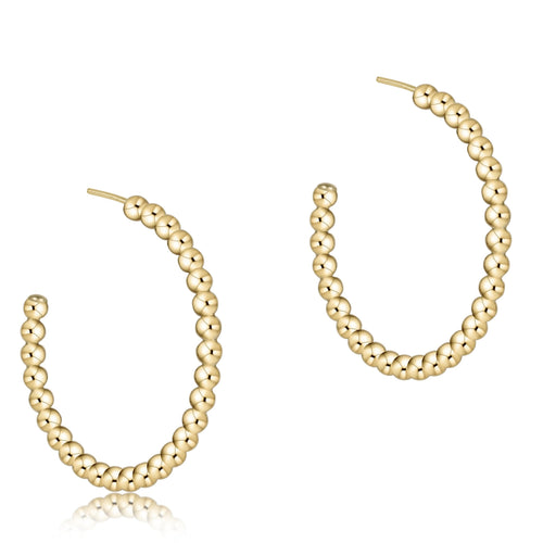 enewton beaded classic 1.25 post hoop, 3mm gold