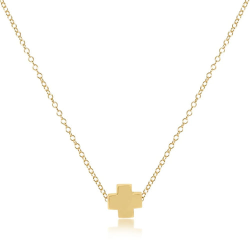 enewton   16in necklace gold, signature cross gold