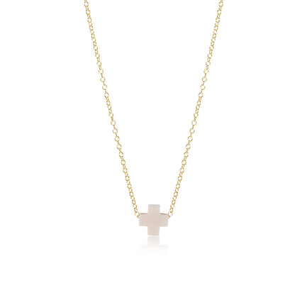 16" Necklace Gold, Signature Cross