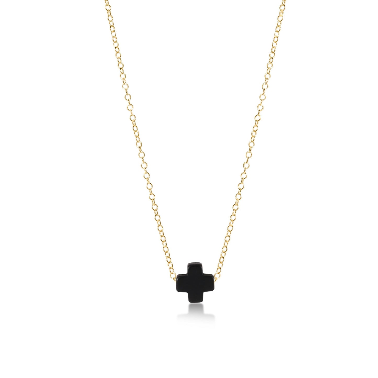 16" Necklace Gold, Signature Cross