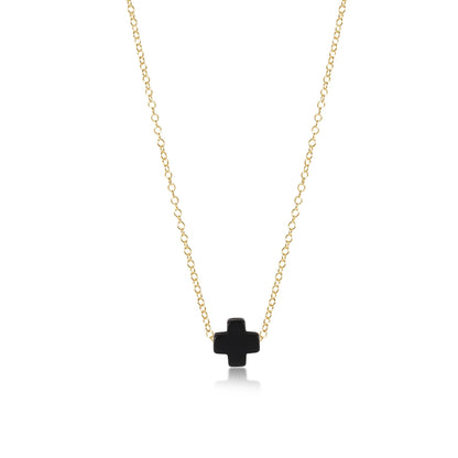 16" Necklace Gold, Signature Cross