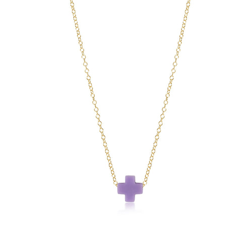 enewton gold signature cross neckace, 16”