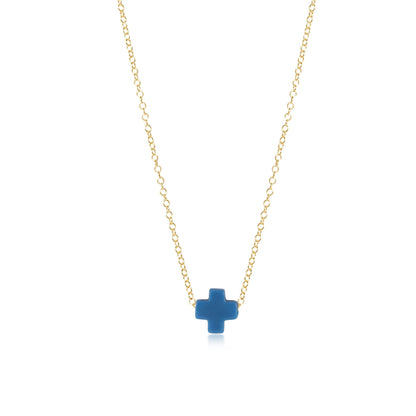 16" Necklace Gold, Signature Cross