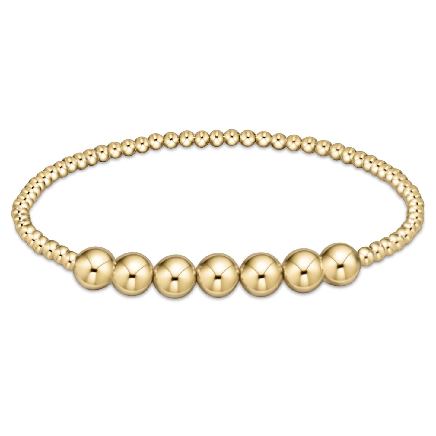 Classic Gold Beaded Bliss 3MM Bead Bracelet, 6MM Gold