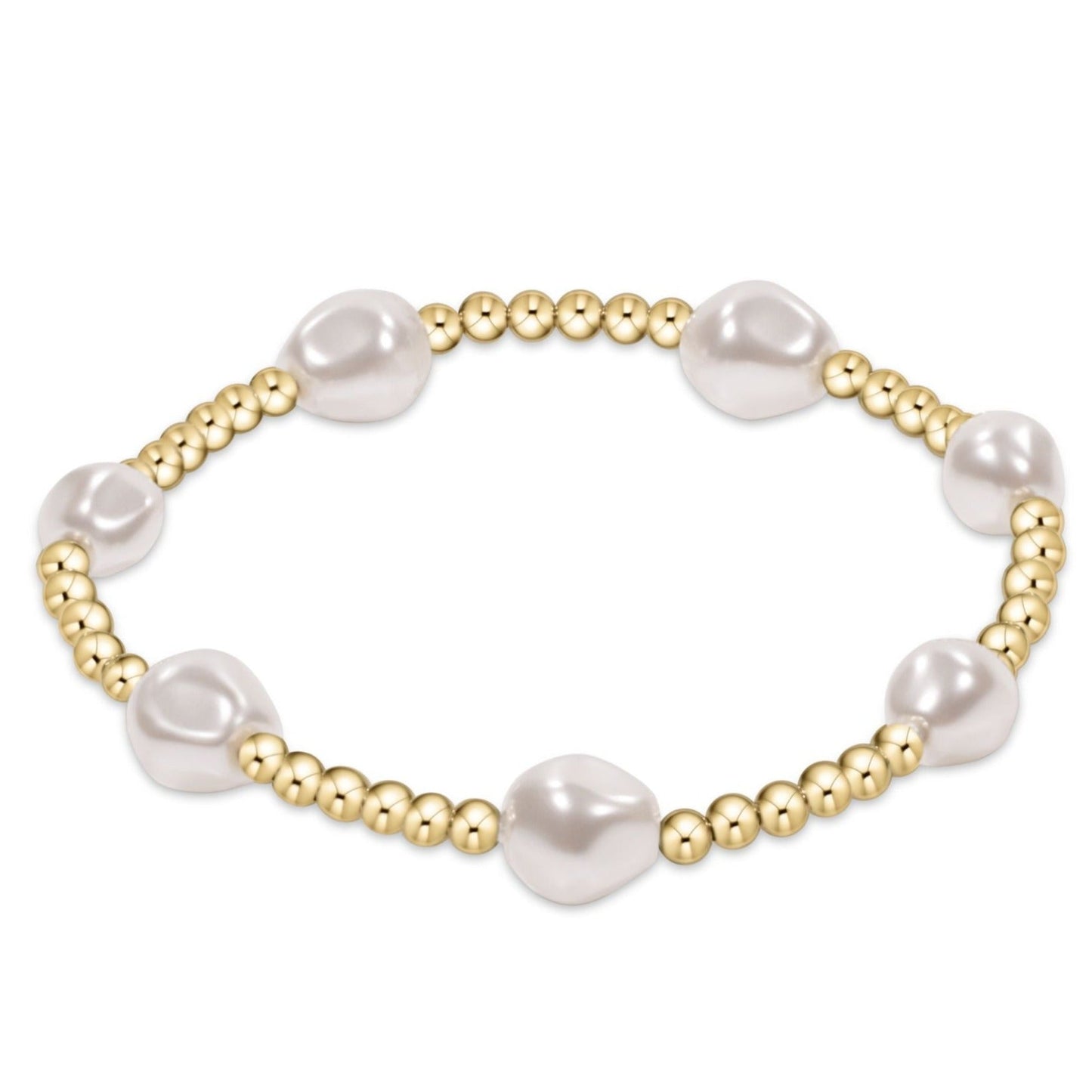 Admire Gold 3MM Bead Bracelet, Pearl