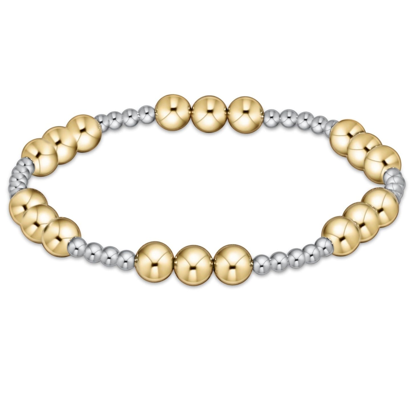 Classic Joy Pattern 6MM Bead Bracelet, Mixed Metal