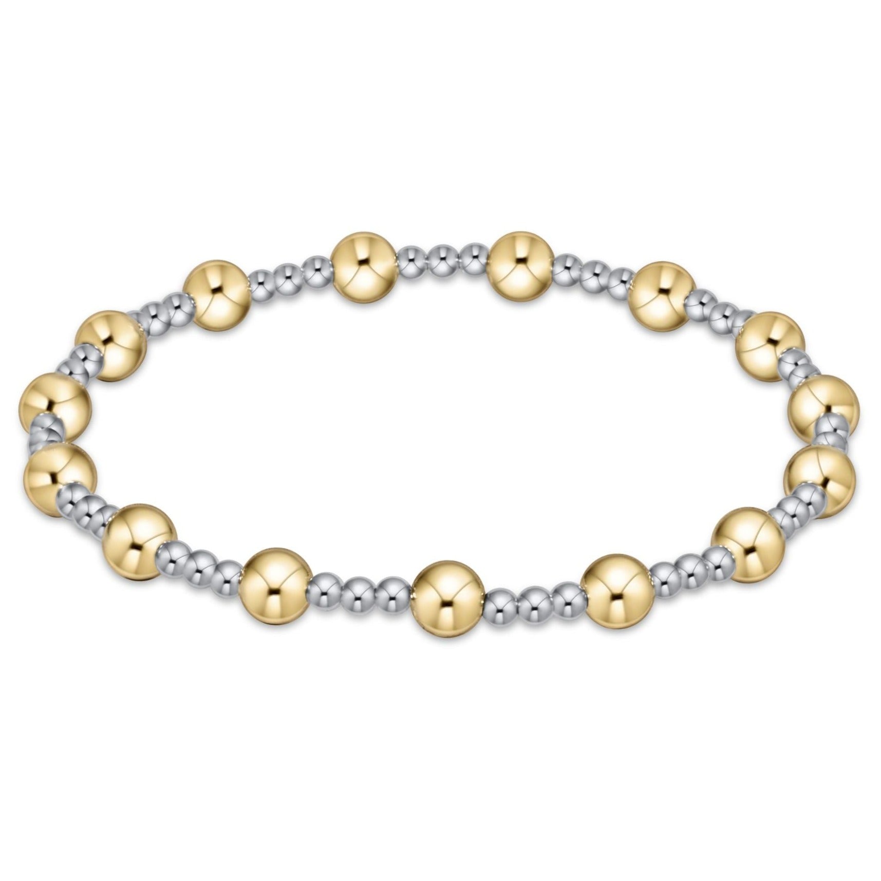 enewton classic sincerity pattern 5mm bead bracelet, mixed metal
