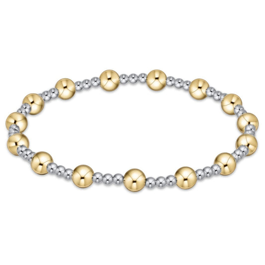 Classic Sincerity Pattern 5MM Bead Bracelet, Mixed Metal