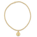 enewton classic gold 2mm bead bracelet, respect small gold letter disc