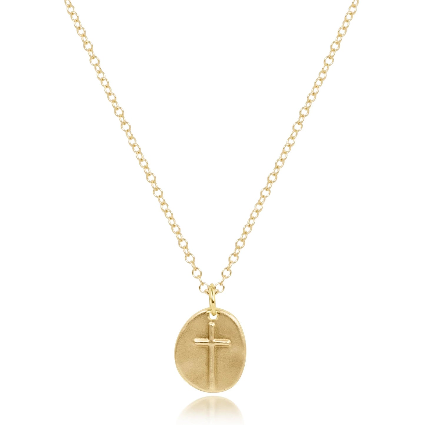 16" Necklace Gold, Inspire Small Gold Charm