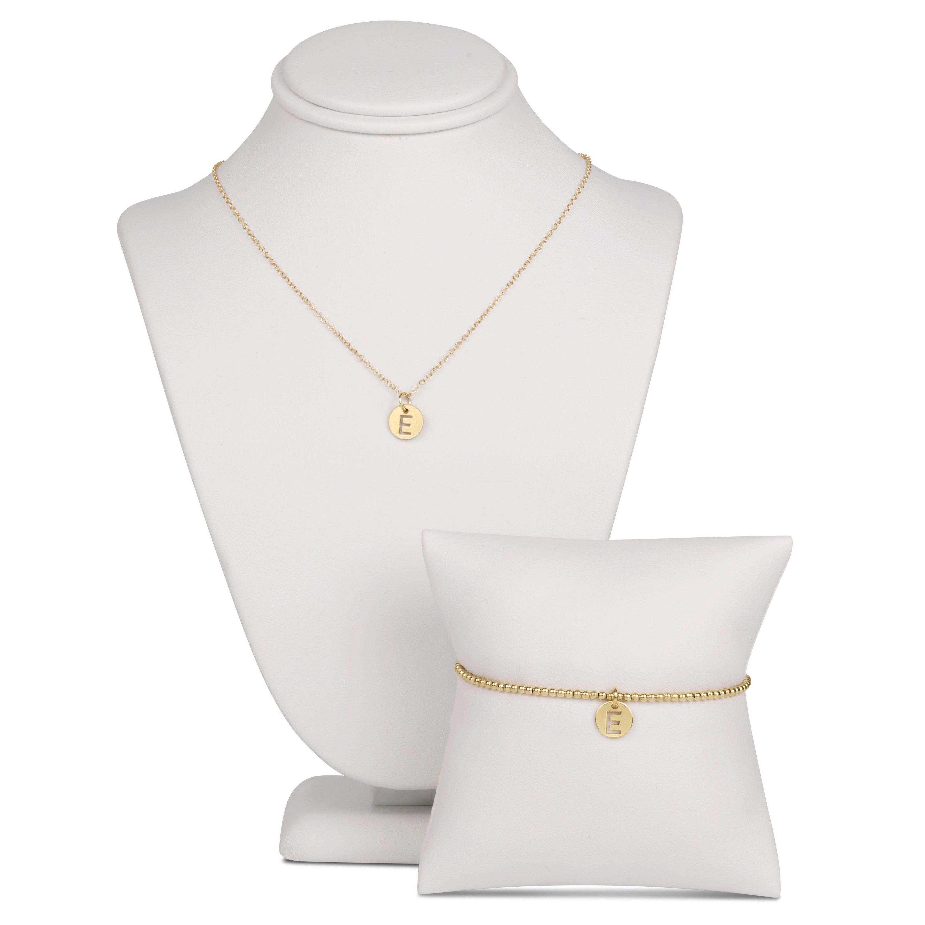 enewton C  classic gold 2mm bead bracelet, respect small gold letter disc