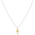 enewton   16in necklace sterling silver,  mixed metal, signature cross gold charm