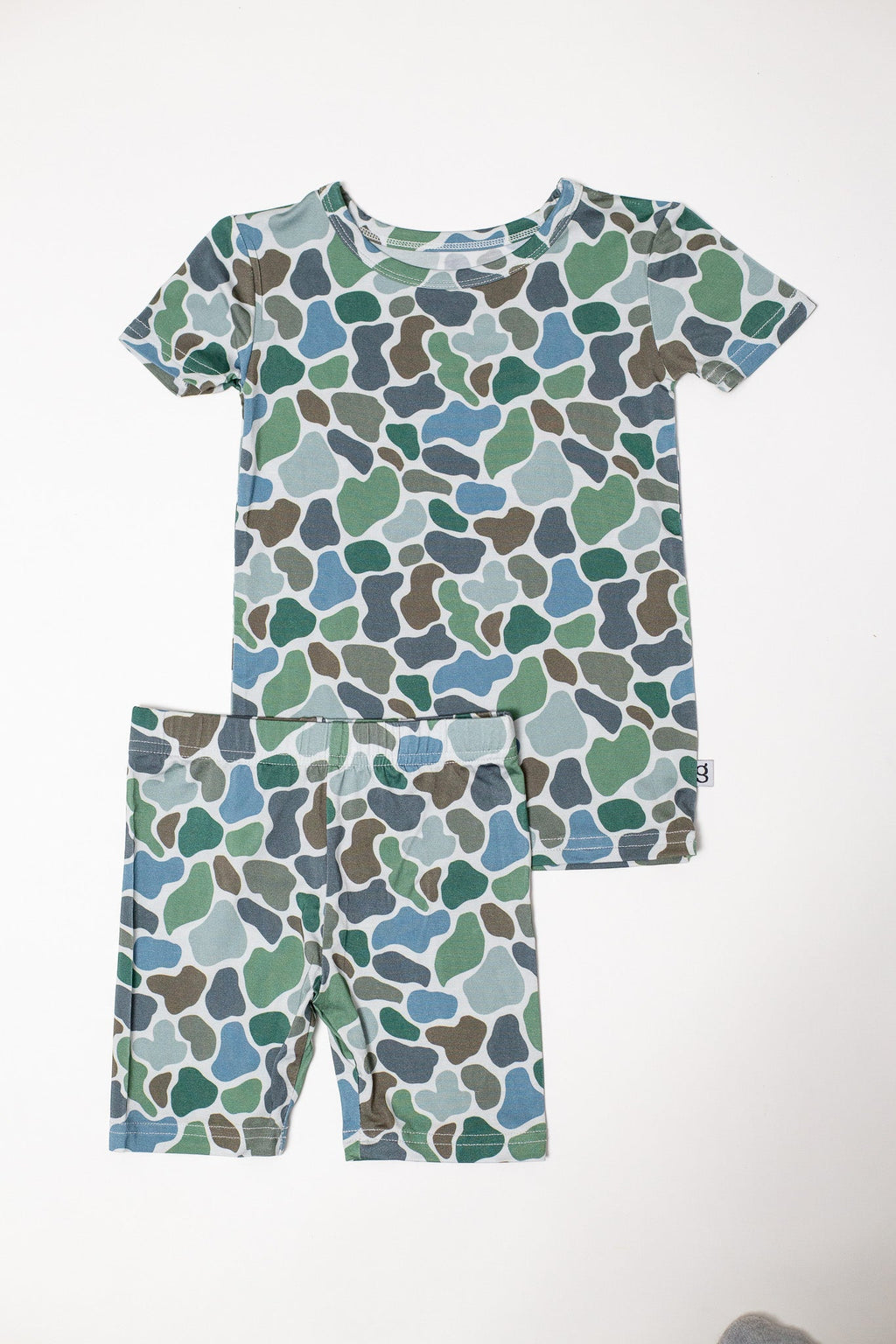 Short Sleeve Two-Piece Pajamas, Pebble Camo by Goosies