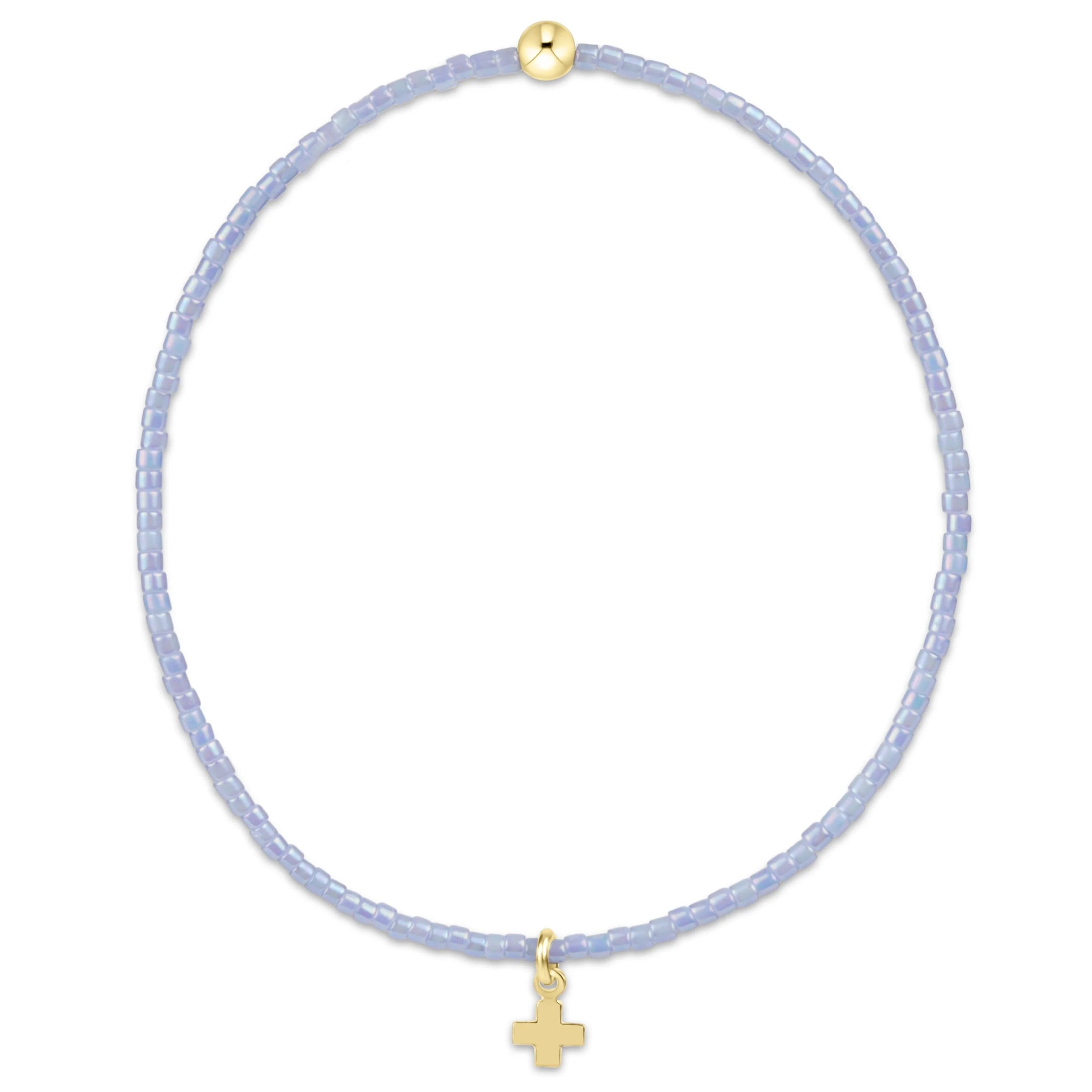 hope classic ocean mist bracelet - signature cross small gold charm