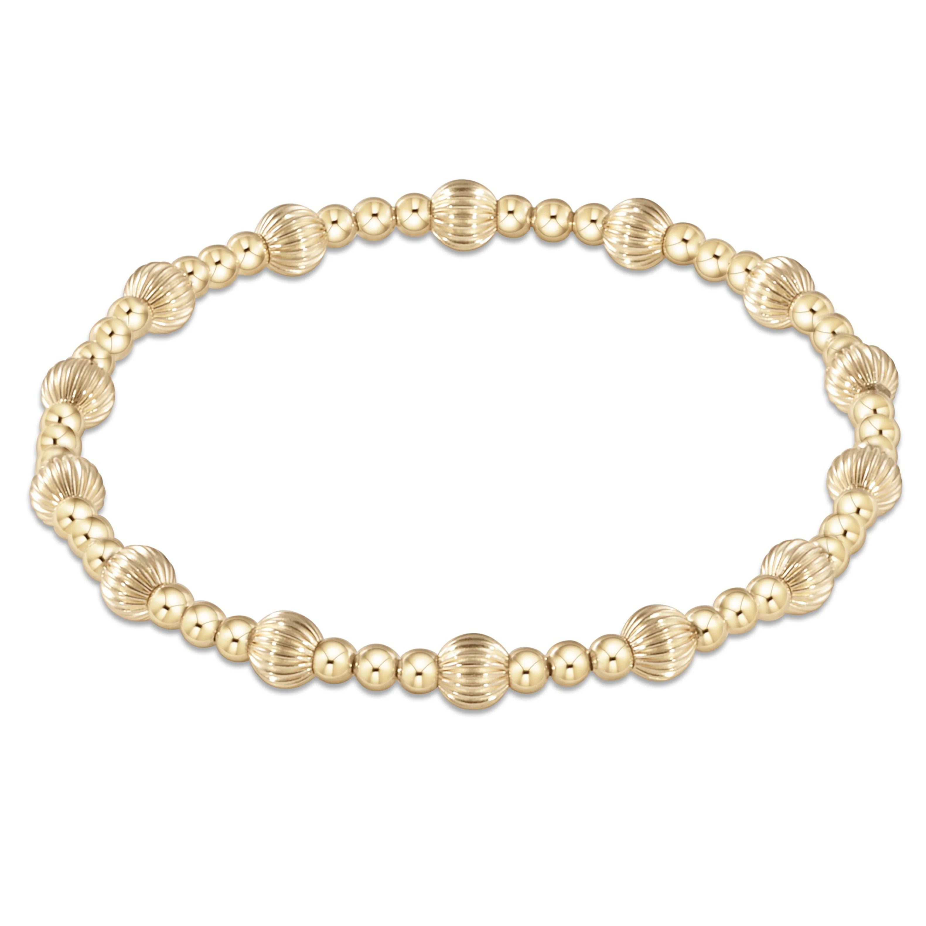 dignity sincerity pattern 5mm bead bracelet gold
