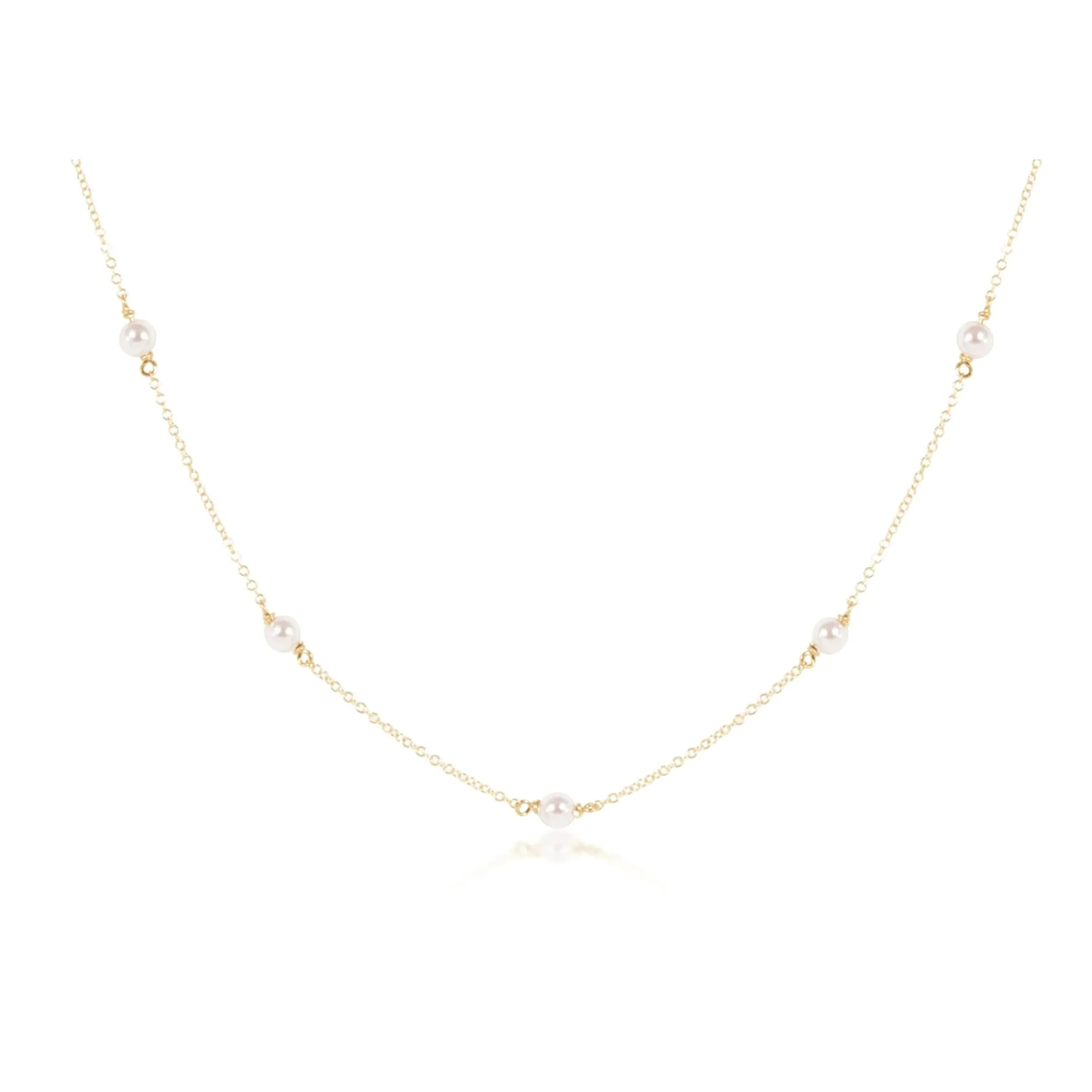 enewton 17"  choker simplicity chain gold, 4mm pearl