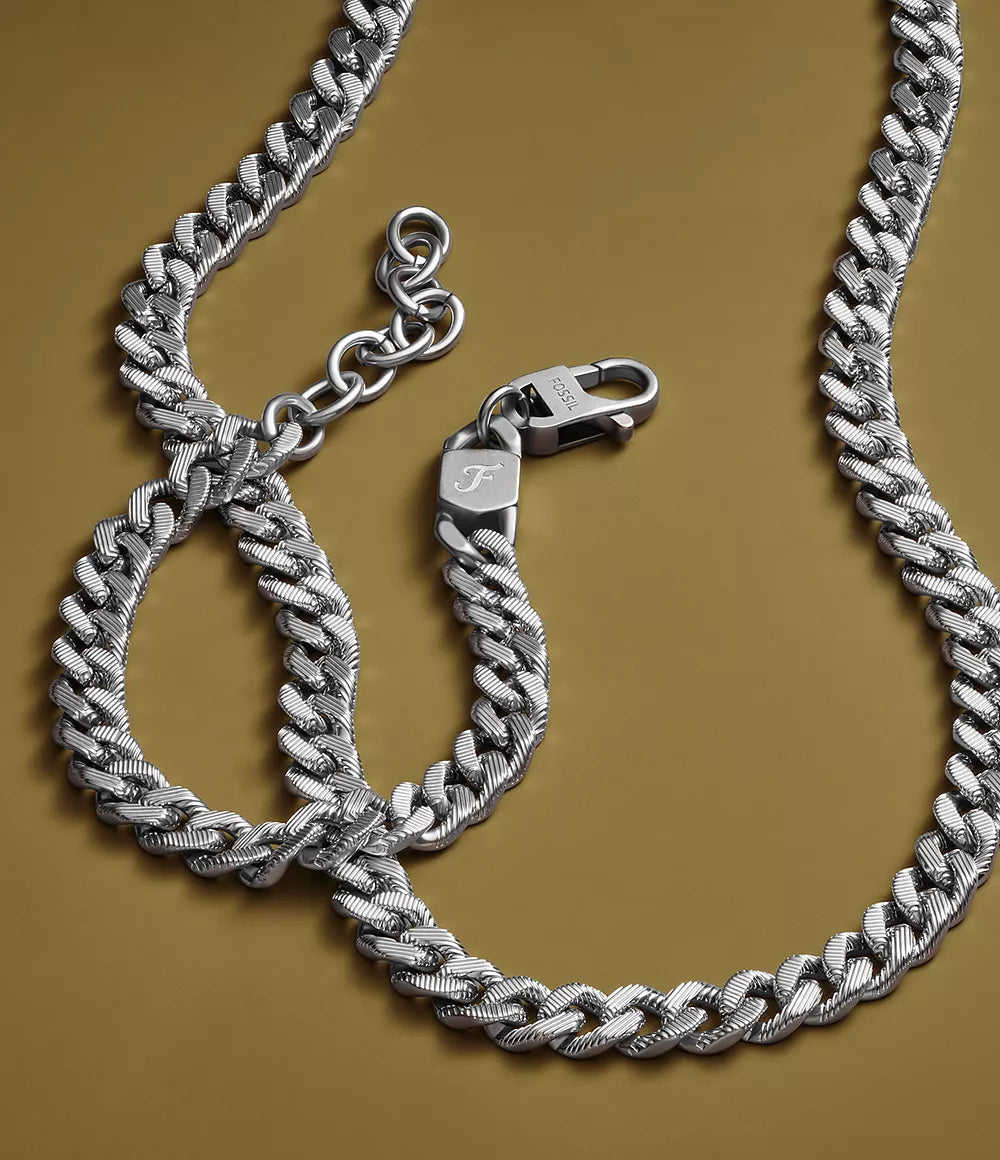 Harlow Linear Texture Chain Stainless Steel Necklace