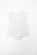 Short Sleeve Bodysuit Dress, Lilac Buds